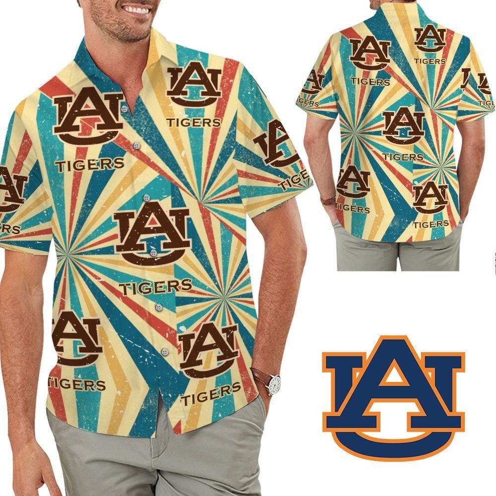 Auburn Tigers Retro Vintage Style Trumpeters Beac Hawaiian Shirt
