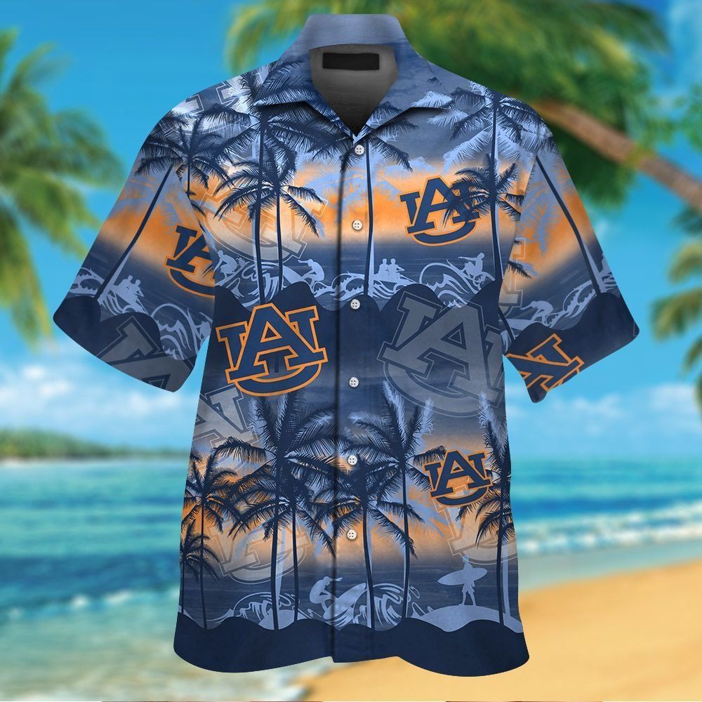 Auburn Tigers Tropical Hawaiian Unique Design Short Sleeve Shirt Button Up