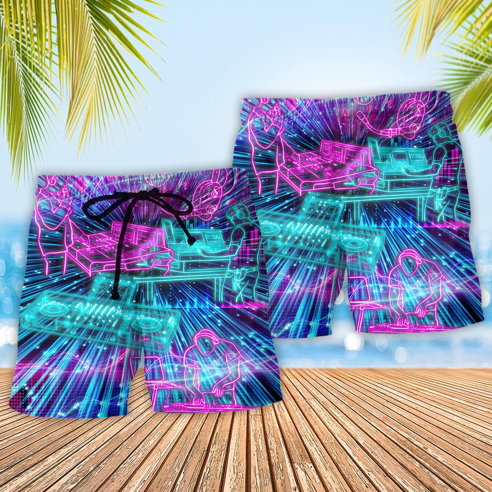 Audio Engineer Neon Style Trendy Aloha Hawaiian Beach Shorts
