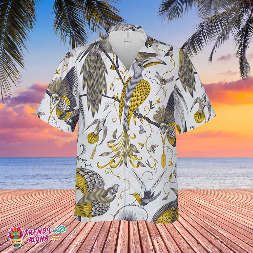 Audubon Gold Hawaiian Trending Hawaiian Shirt, Summer Vacation Hawaiian Shirt