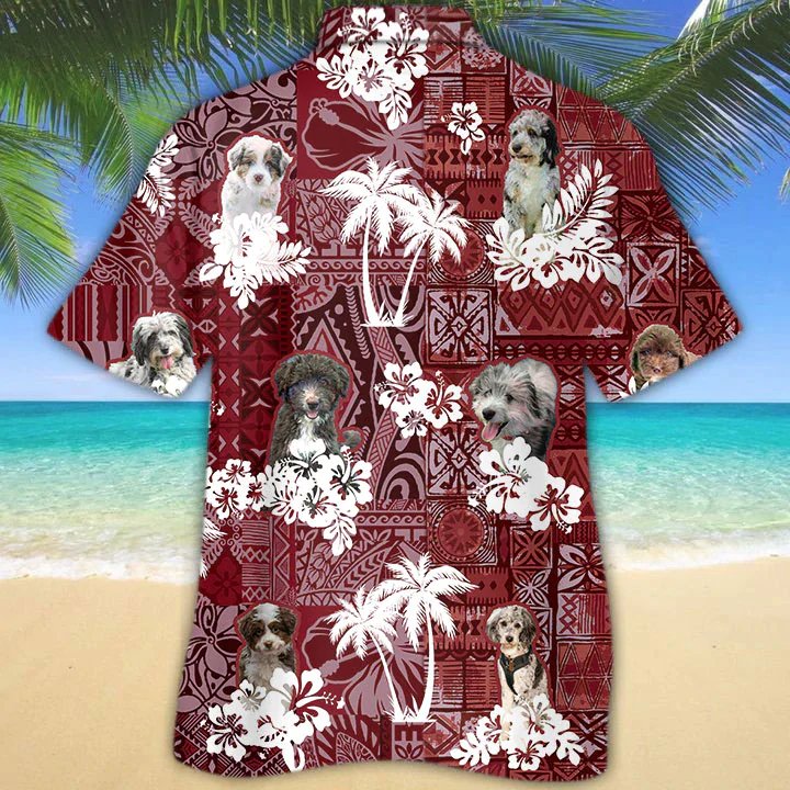 Aussie Doodle Red Trendy Hawaiian Shirt, Trendy Hawaiian Shirt For Men, Women, Aloha Shirt For Summer