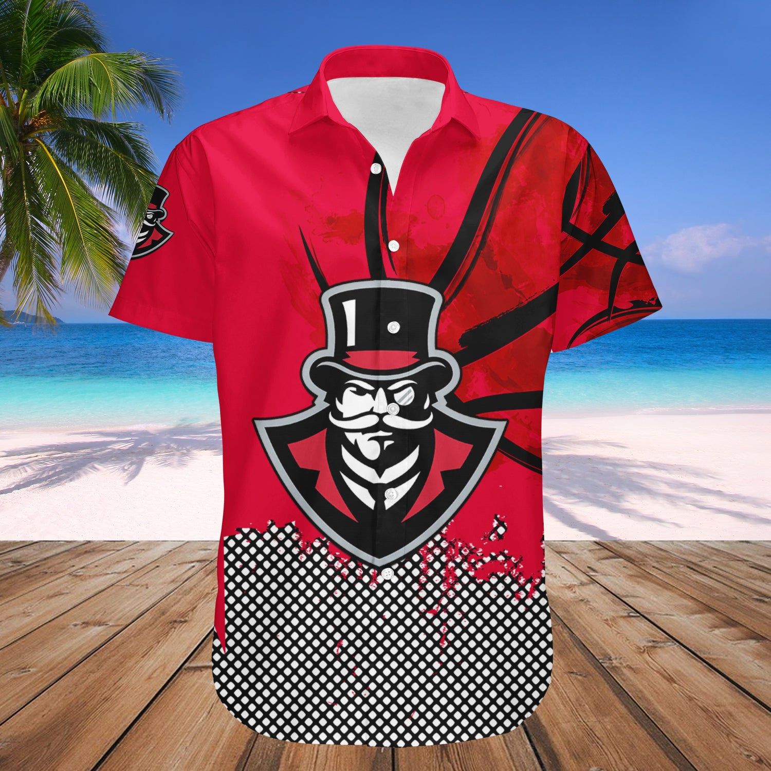 Austin Peay Governors Hawaii Shirt Basketball Net Grunge Pattern – NCAA