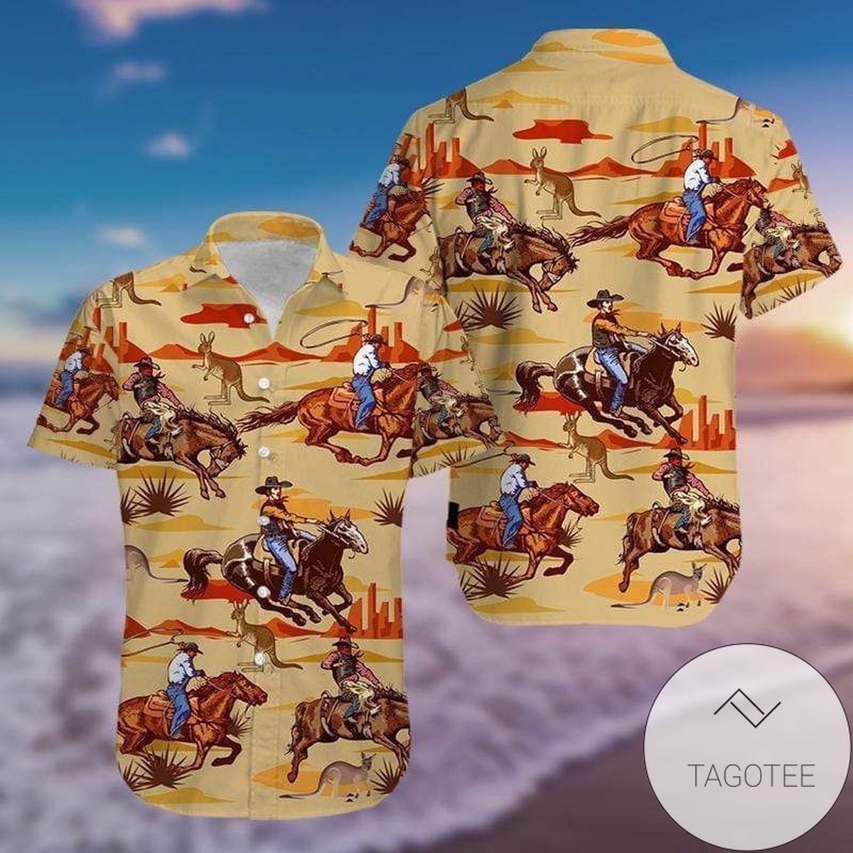 Australia Cowboy Riding Througthe Down Under Hawaiian Shirt