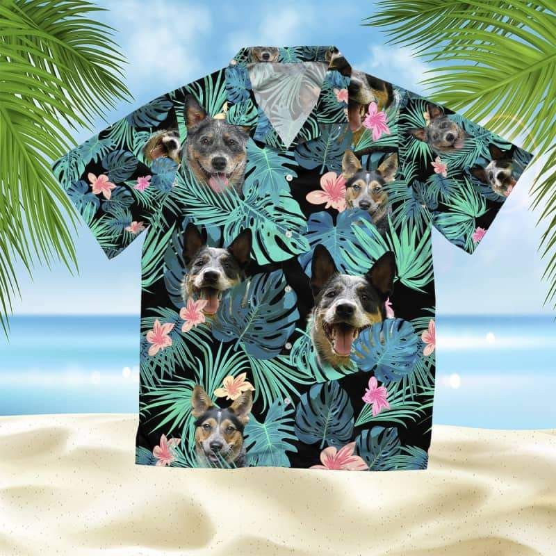Australian Cattle Summer Adventures in Leaves Hawaiian Shirt