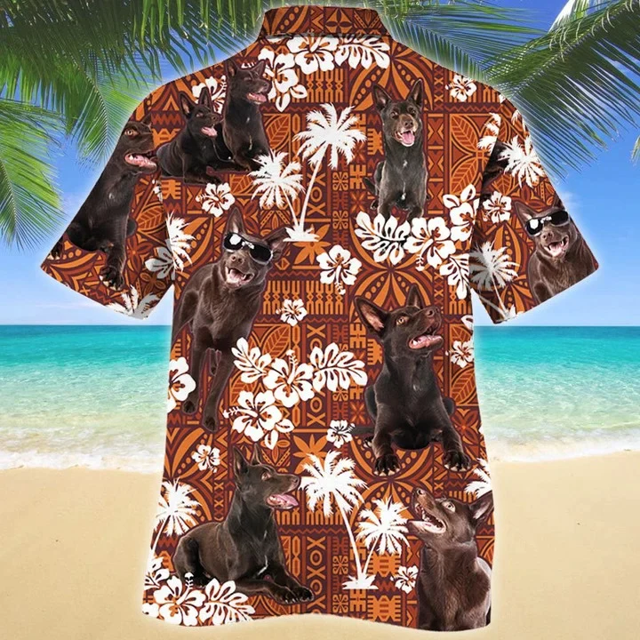 Australian Kelpie Gift For Dog Lovers Red Tribal Trendy Hawaiian Shirt For Men And Women