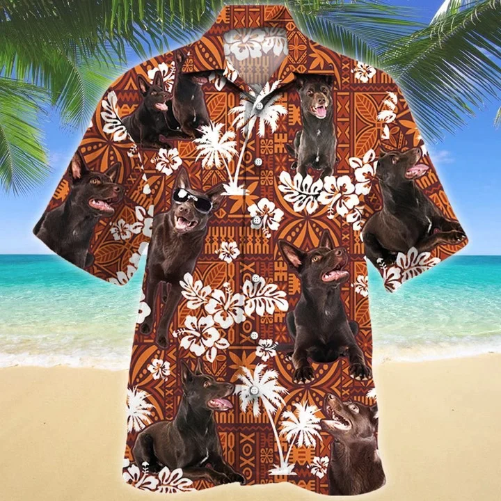 Australian Kelpie Gift For Dog Lovers Red Tribal Trendy Hawaiian Shirt For Men And Women Australian Kelpie Gift For Dog Lovers Red Tribal Trendy Hawaiian Shirt For Men And Women