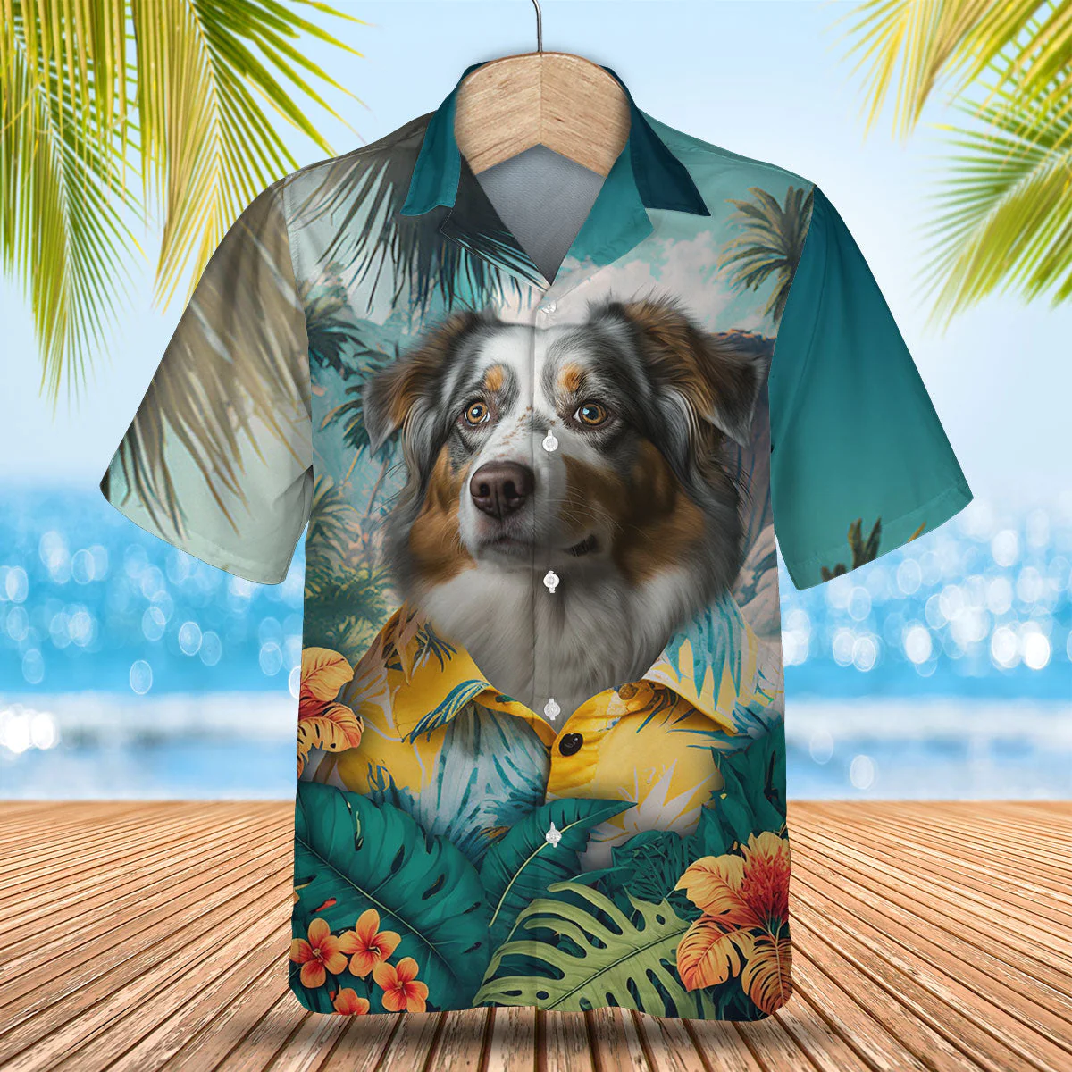 Australian Shepherd Aura 2 3D Hawaiian Shirt Melding Tropical Dreams Australian Shepherd Aura 2 3D Hawaiian Shirt Melding Tropical Dreams