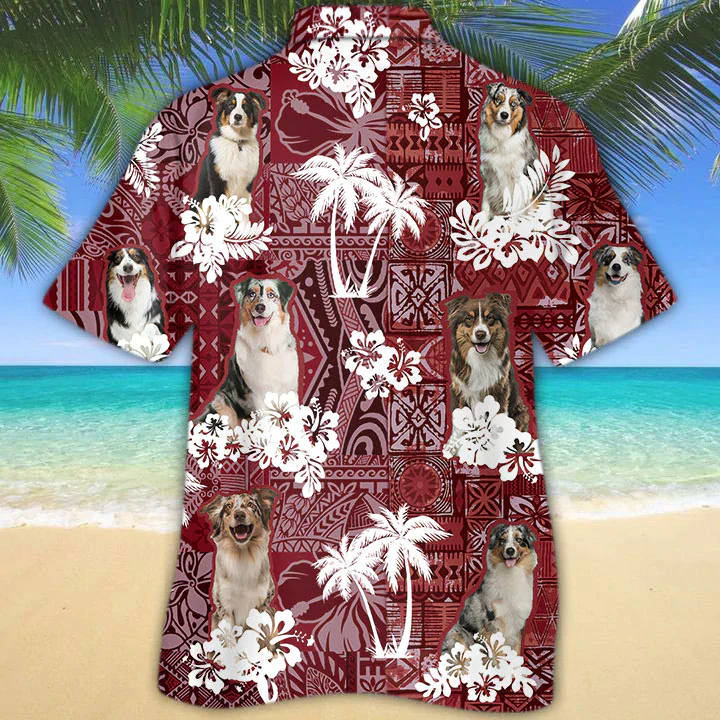 Australian Shepherd Red Trendy Hawaiian Shirt, Trendy Hawaiian Shirt For Men, Women, Aloha Shirt For Summer
