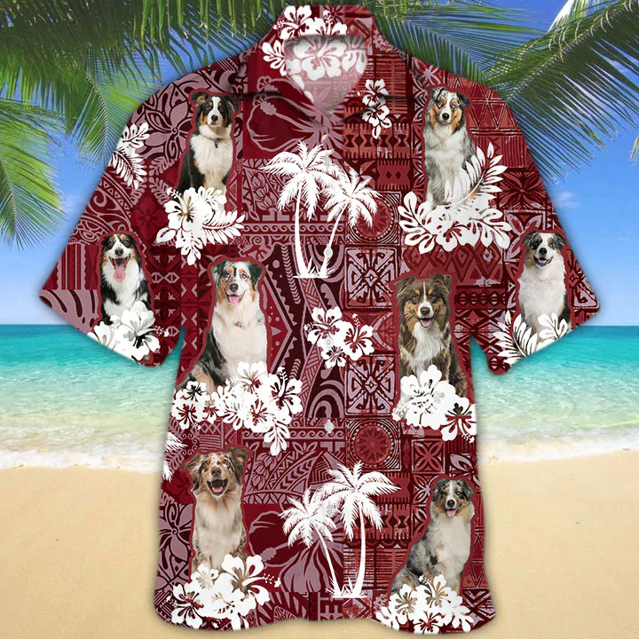 Australian Shepherd Red Trendy Hawaiian Shirt, Trendy Hawaiian Shirt For Men, Women, Aloha Shirt For Summer