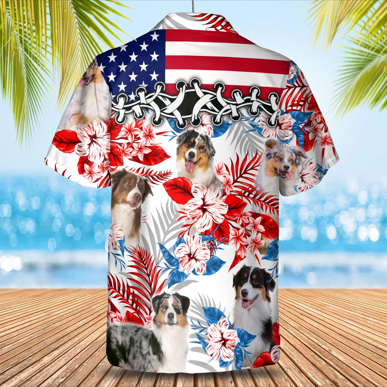 Australian Shepherd Trendy Hawaiian Shirt, Summer Aloha Shirt, Men Trendy Hawaiian Shirt, Women Trendy Hawaiian Shirt