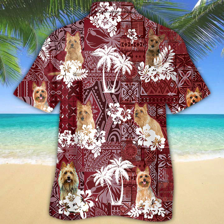 Australian Terrier Red Trendy Hawaiian Shirt, Trendy Hawaiian Shirt For Men, Women, Aloha Shirt For Summer
