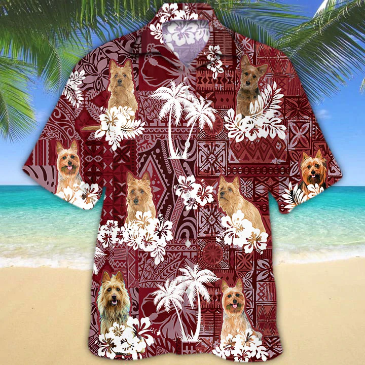 Australian Terrier Red Trendy Hawaiian Shirt, Trendy Hawaiian Shirt For Men, Women, Aloha Shirt For Summer Australian Terrier Red Trendy Hawaiian Shirt, Trendy Hawaiian Shirt For Men, Women, Aloha Shirt For Summer