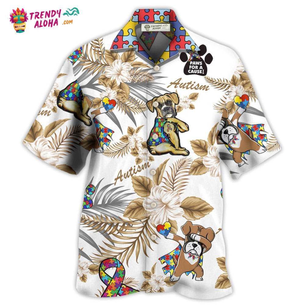Autism Boxer Dog Hawaiian Shirt – Trendy Aloha