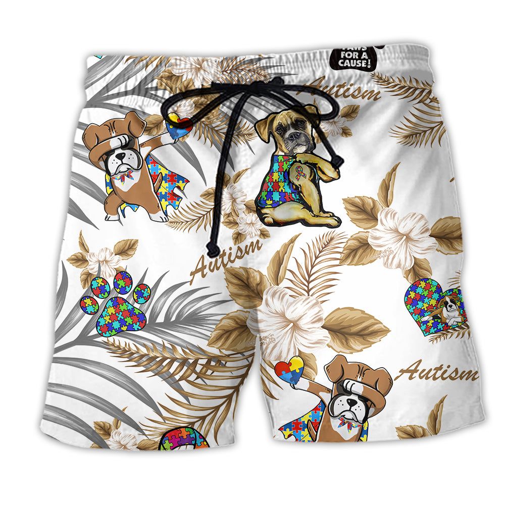 Autism Boxer Tropical Floral Trendy Aloha Hawaiian Beach Shorts Autism Boxer Tropical Floral Trendy Aloha Hawaiian Beach Shorts