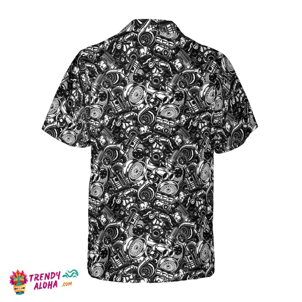 Auto Mechanic Seamless Pattern Hawaiian Shirt