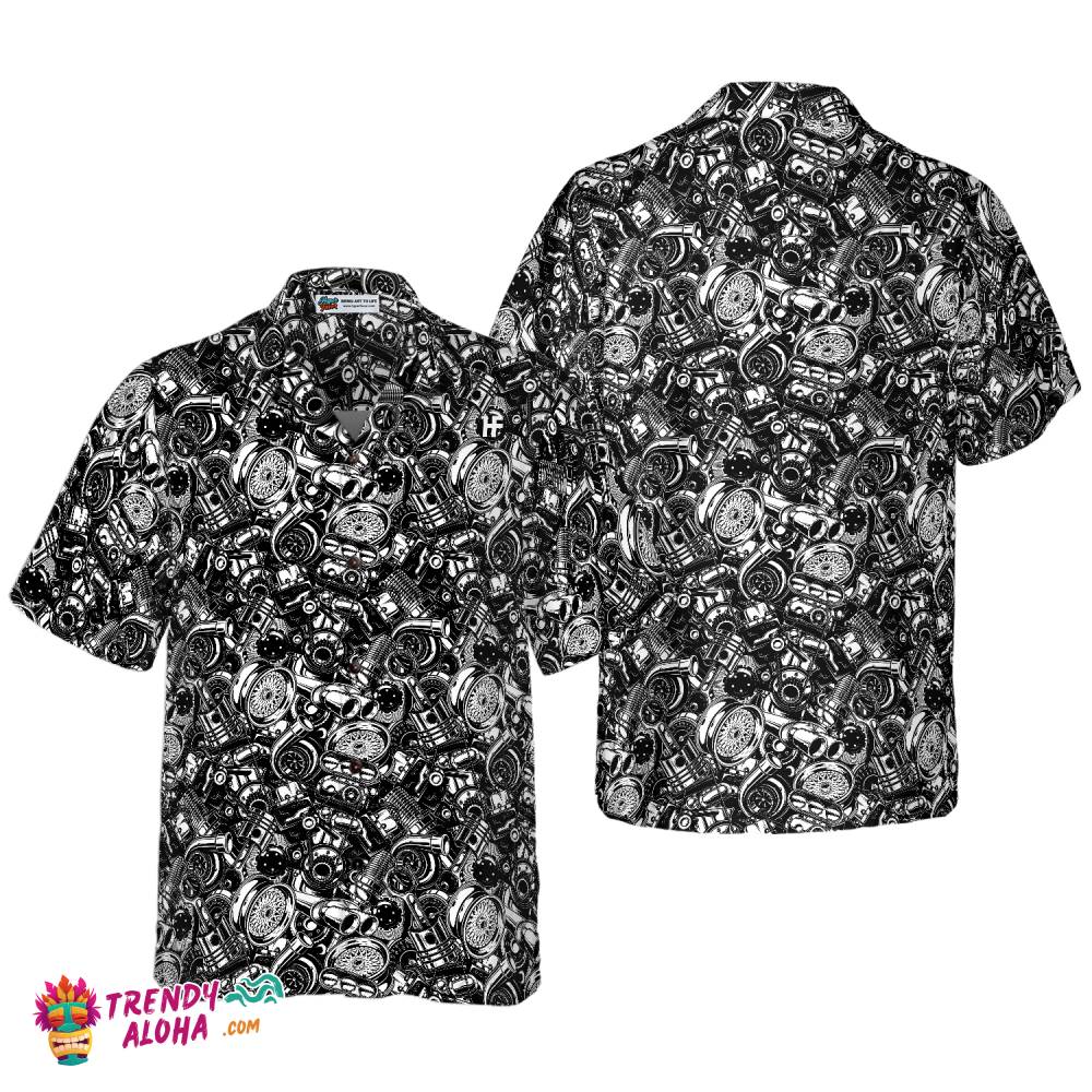 Auto Mechanic Seamless Pattern Hawaiian Shirt Auto Mechanic Seamless Pattern Hawaiian Shirt
