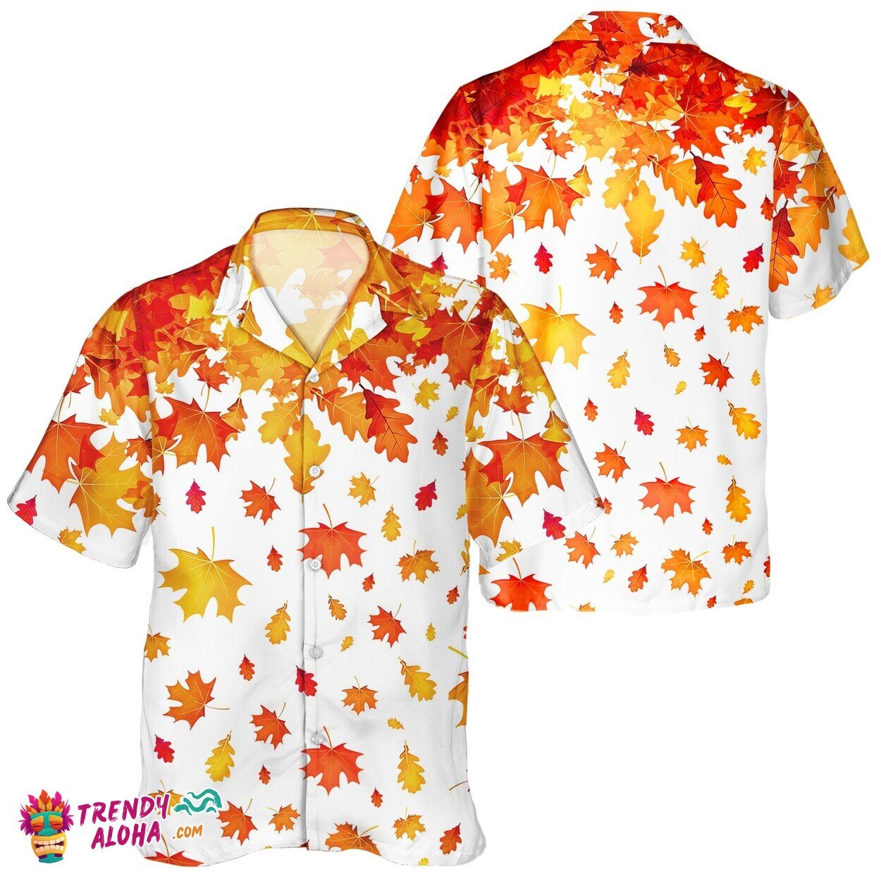 Autumn Leaves Turkey Admirer Unisex Hawaiian Fall Shirt Casual Wear