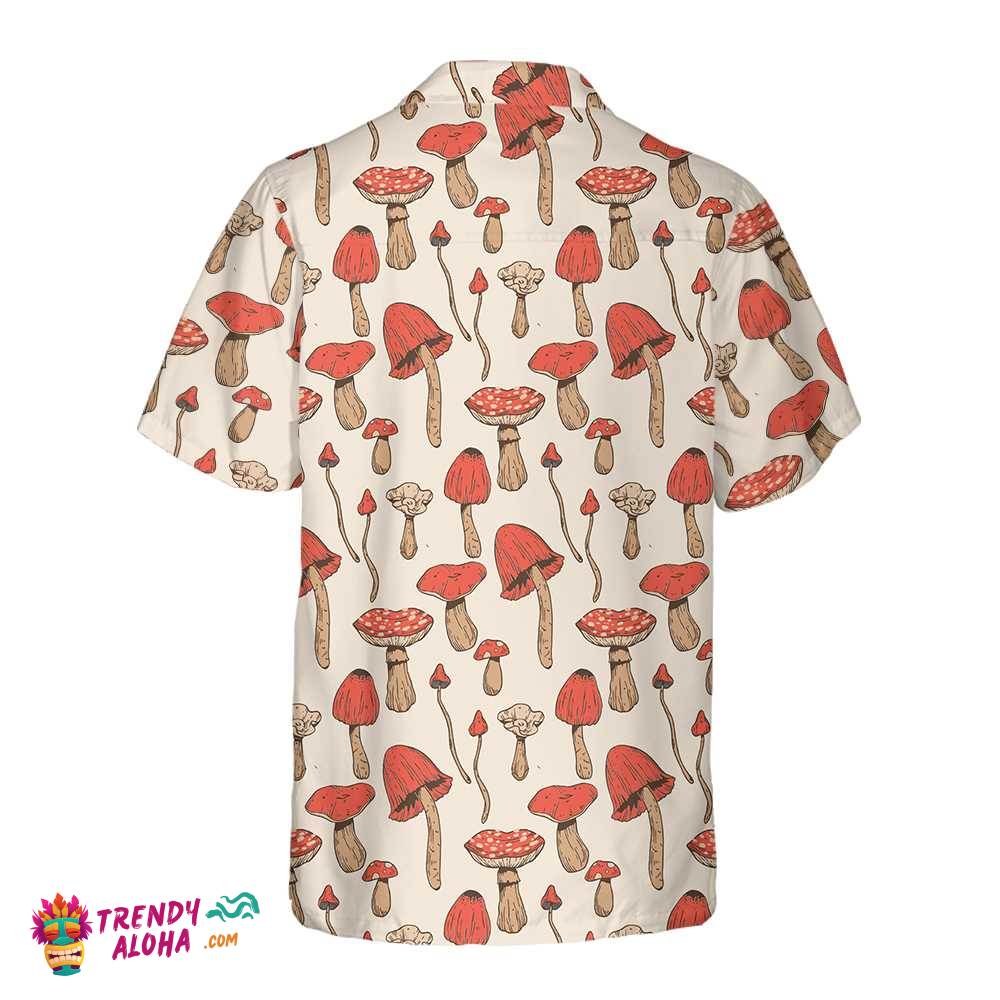 Autumn Mushrooms Hawaiian Shirt, Short Sleeve Mushtroom Shirt For Men & Women