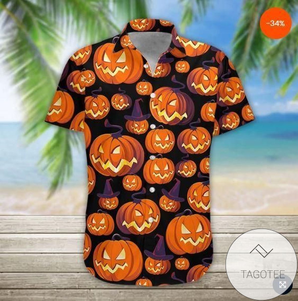 Autumnal Pumpkin Graces This Festive Hawaiian Shirt