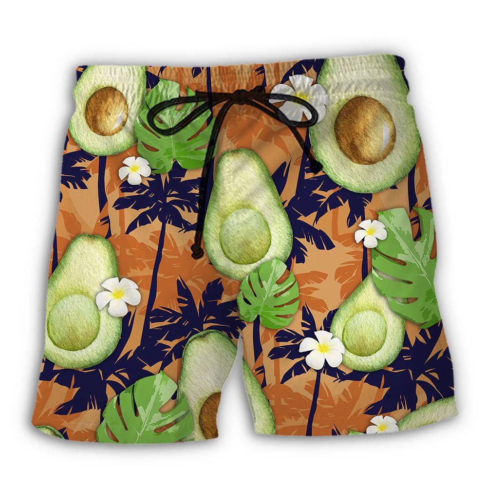 Avocado Tropical Flowers Vibe Trendy Aloha Hawaiian Beach Shorts Avocado Tropical Flowers Vibe Trendy Aloha Hawaiian Beach Shorts