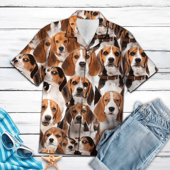 Awesome Beagle Dog Face Gift For Dog Lovers Trendy Hawaiian Shirt, Short Sleeve Hawaiian Aloha Shirt
