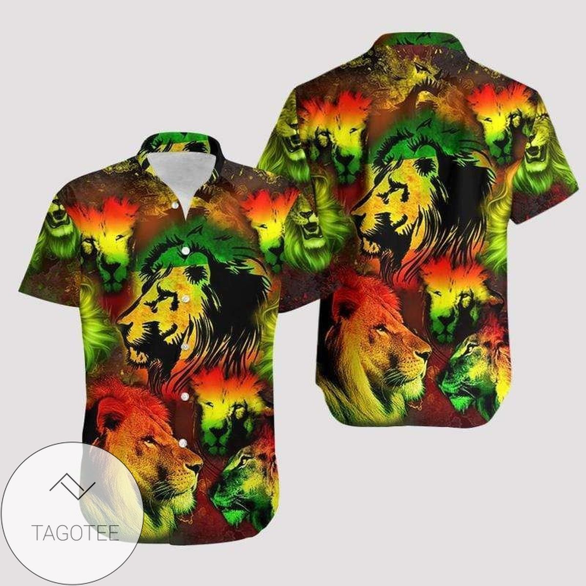 Awesome Colorful Lion Elegance Design Hawaiian Shirt Unique Collection