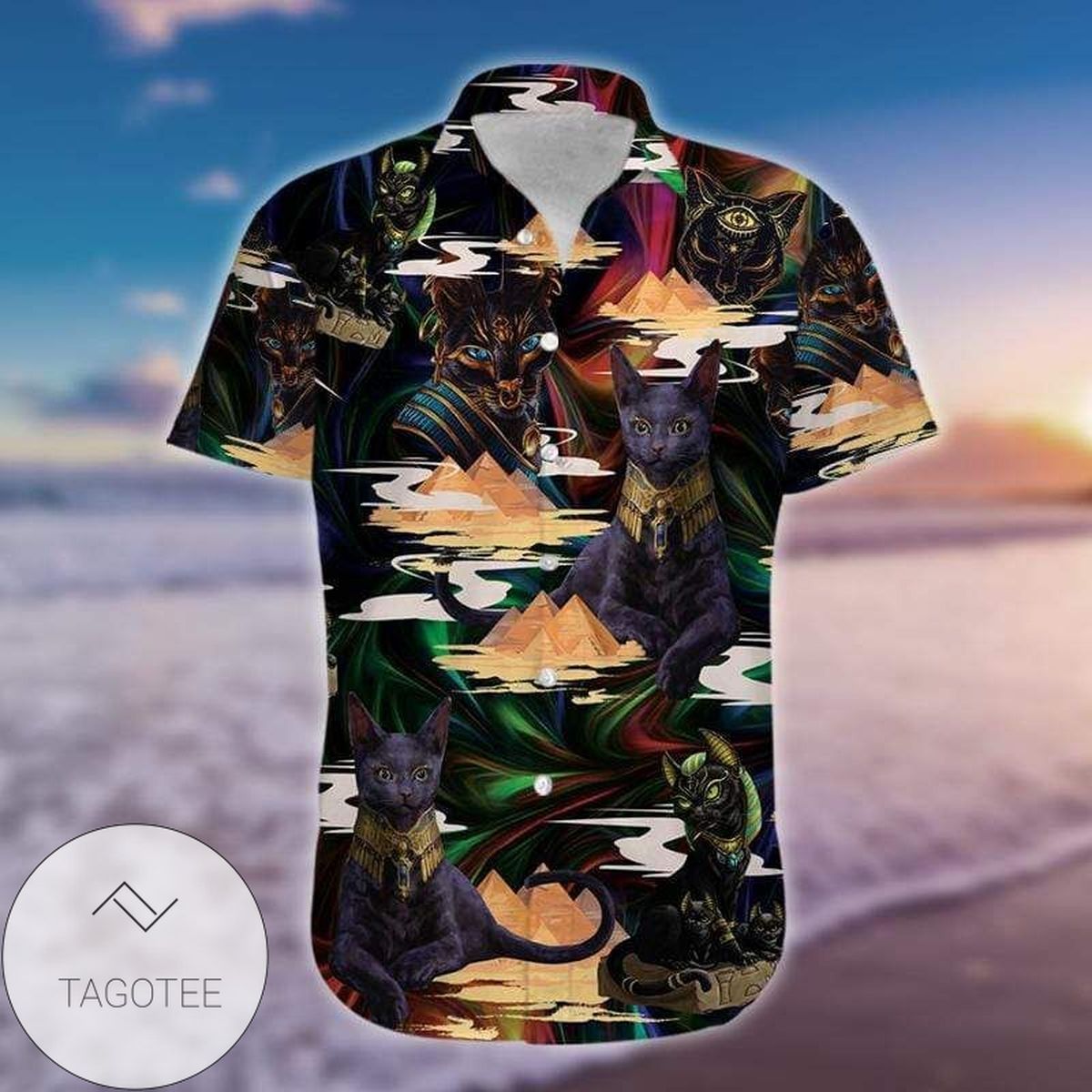 Awesome Egyptian Cat Design Elegance Hawaiian Shirt Exclusive Collection