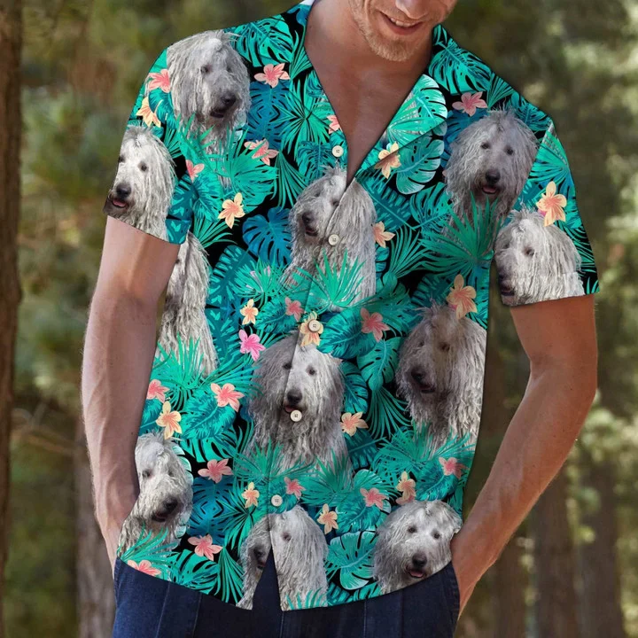 Awesome Watercolor Art Of Komondor Tropical Plant Trendy Hawaiian Shirt