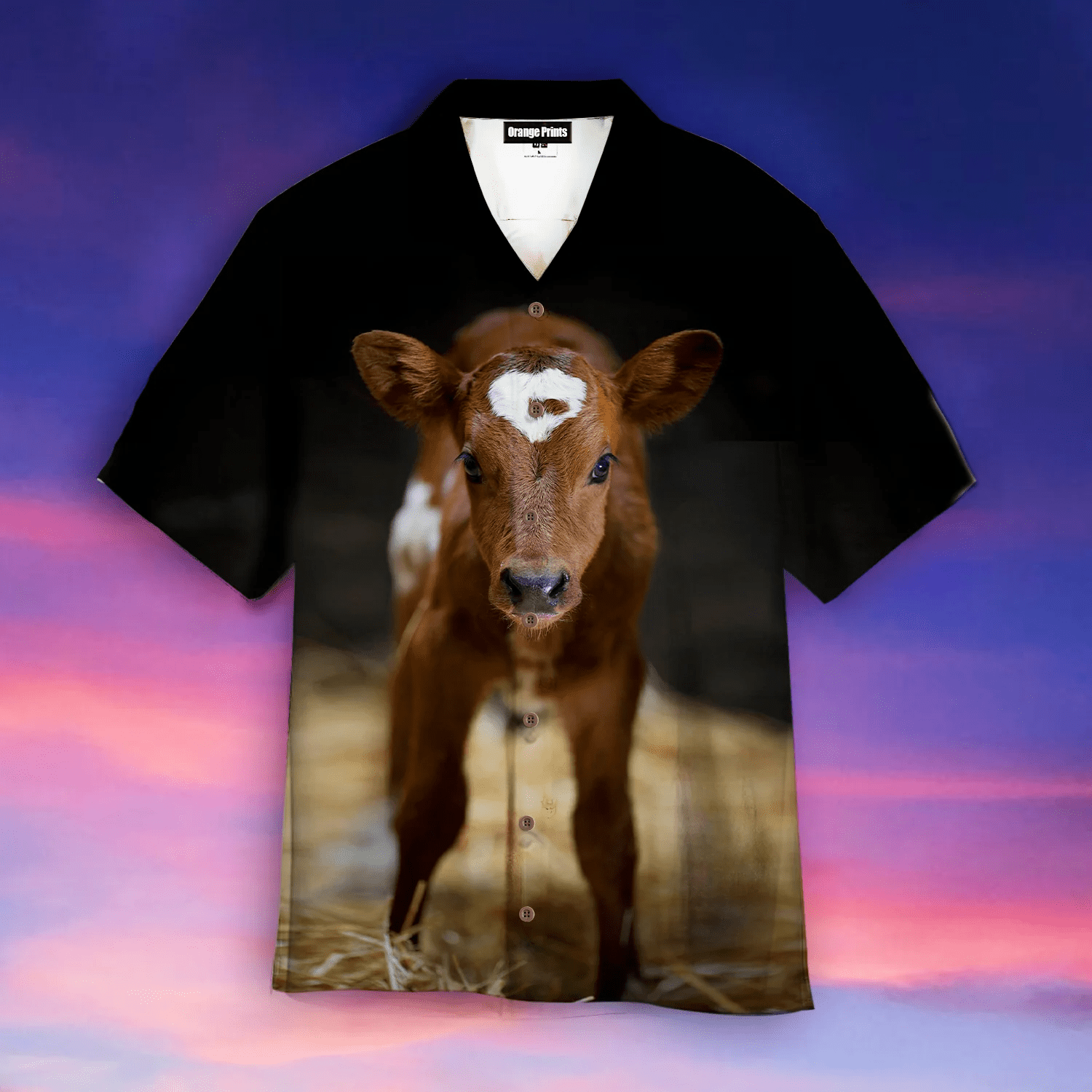 Baby Cow Love Expressed on Hawaiian Shirt