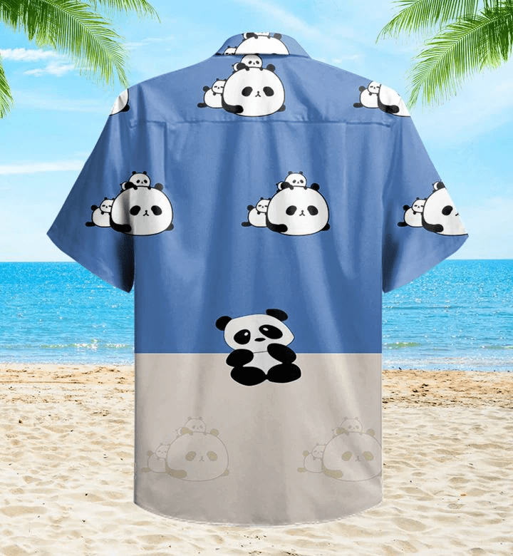 Baby Panda Blue Trendy Hawaiian Shirt 3D, Panda Green Tropical Leaves Trendy Hawaiian Shirt, Panda Lover Trendy Hawaiian Shirt For