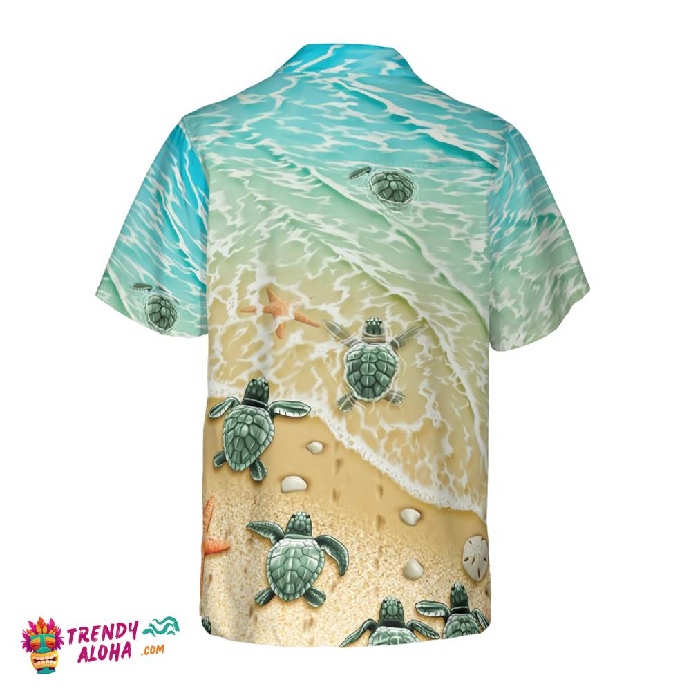 Baby Sea Turtles Hawaiian Shirt