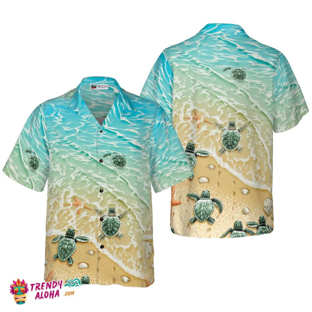 Baby Sea Turtles Hawaiian Shirt