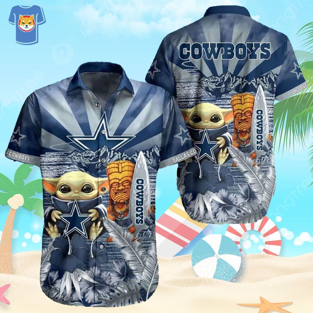 Baby Yoda Cowboys Ready for a Hawaiian Beach Day