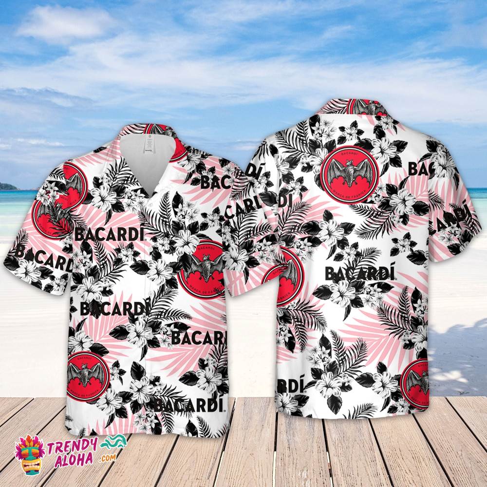 Bacardi Hawaiian Flowers Pattern Shirt, Hawaiian Beer Lover Shirt, Classic Flowers Beer Aloha Shirt