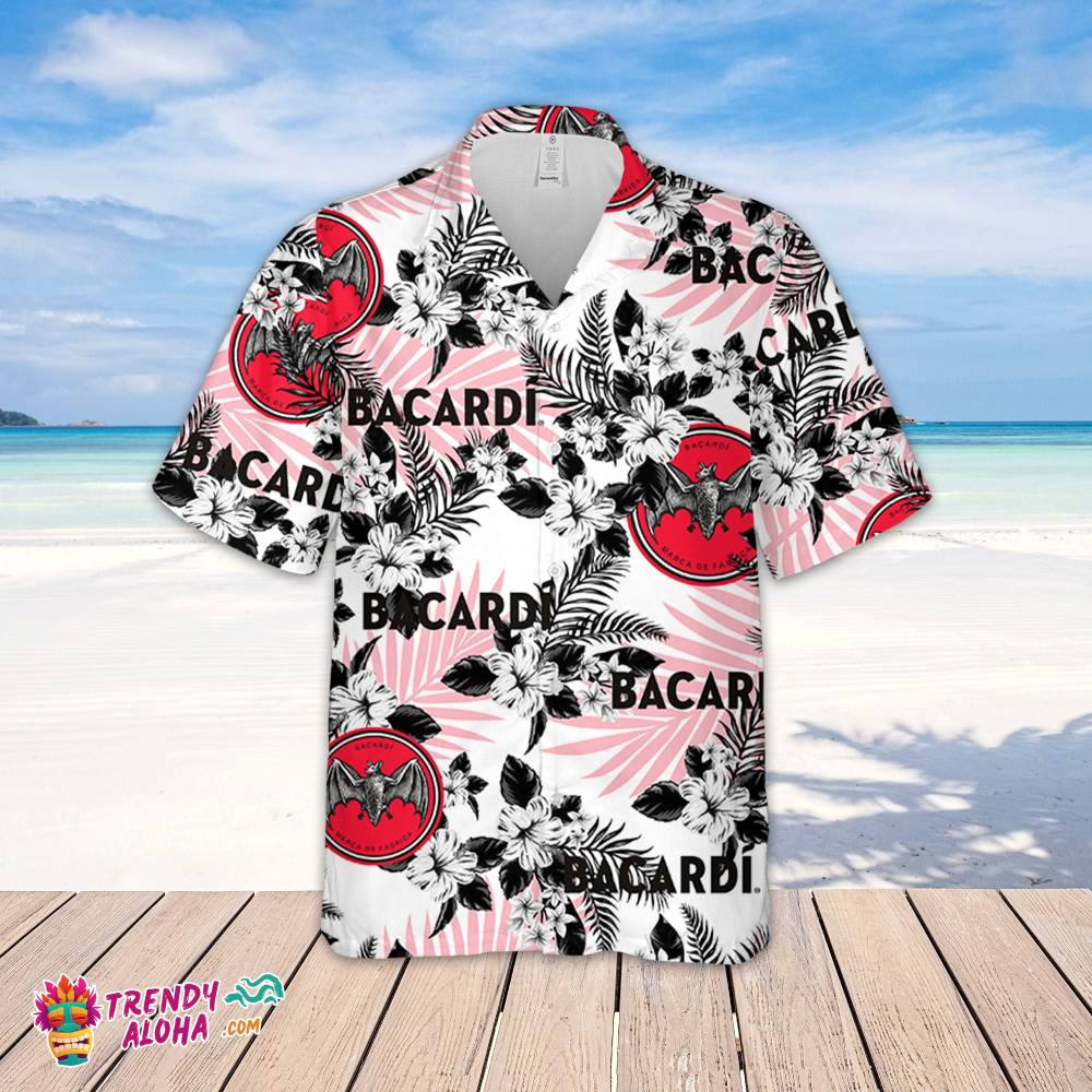 Bacardi Hawaiian Flowers Pattern Shirt, Hawaiian Beer Lover Shirt, Classic Flowers Beer Aloha Shirt