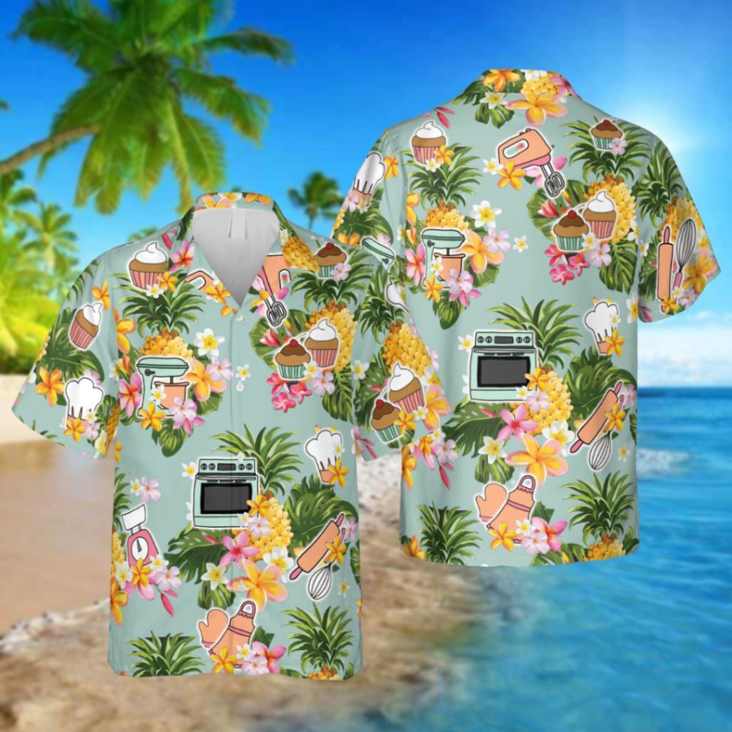 Baker Pineapple And Hibicus Hawaii Shirt, Summer Outfit For Men