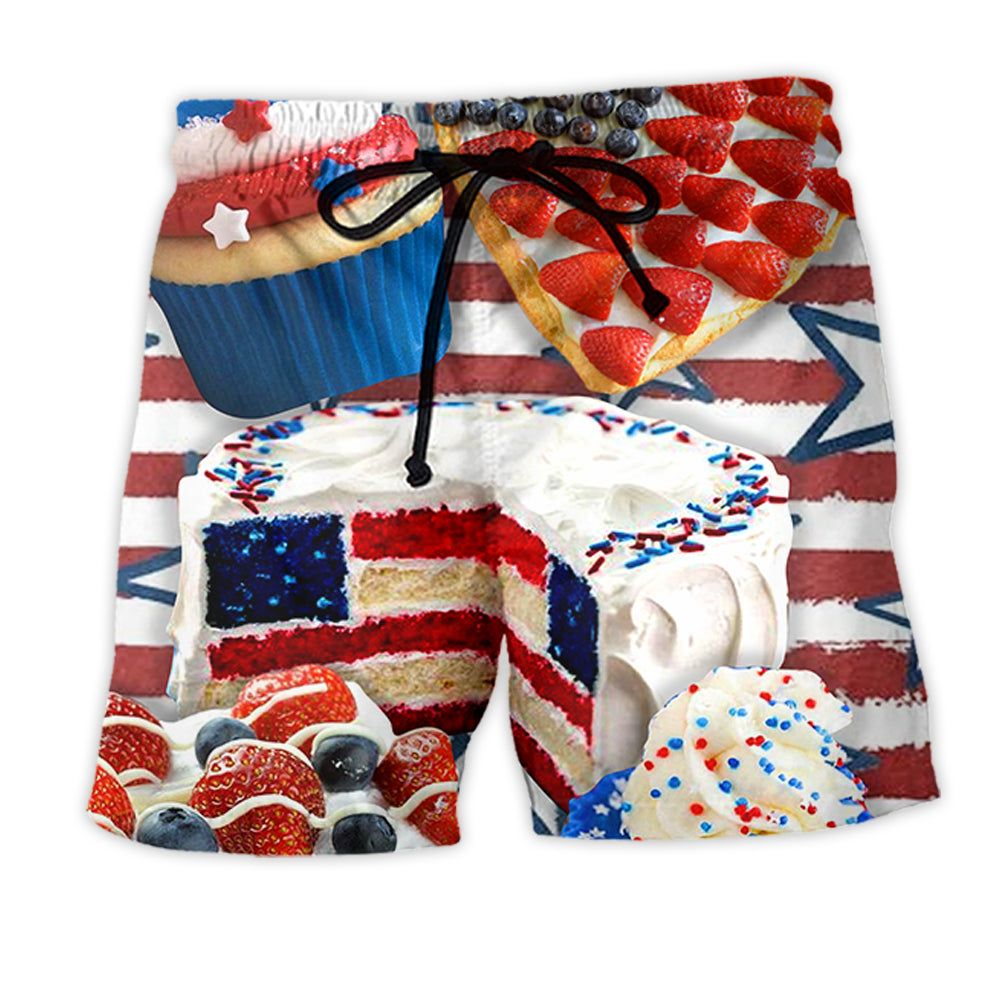 Baking Cake Independence Day Style Trendy Aloha Hawaiian Beach Shorts