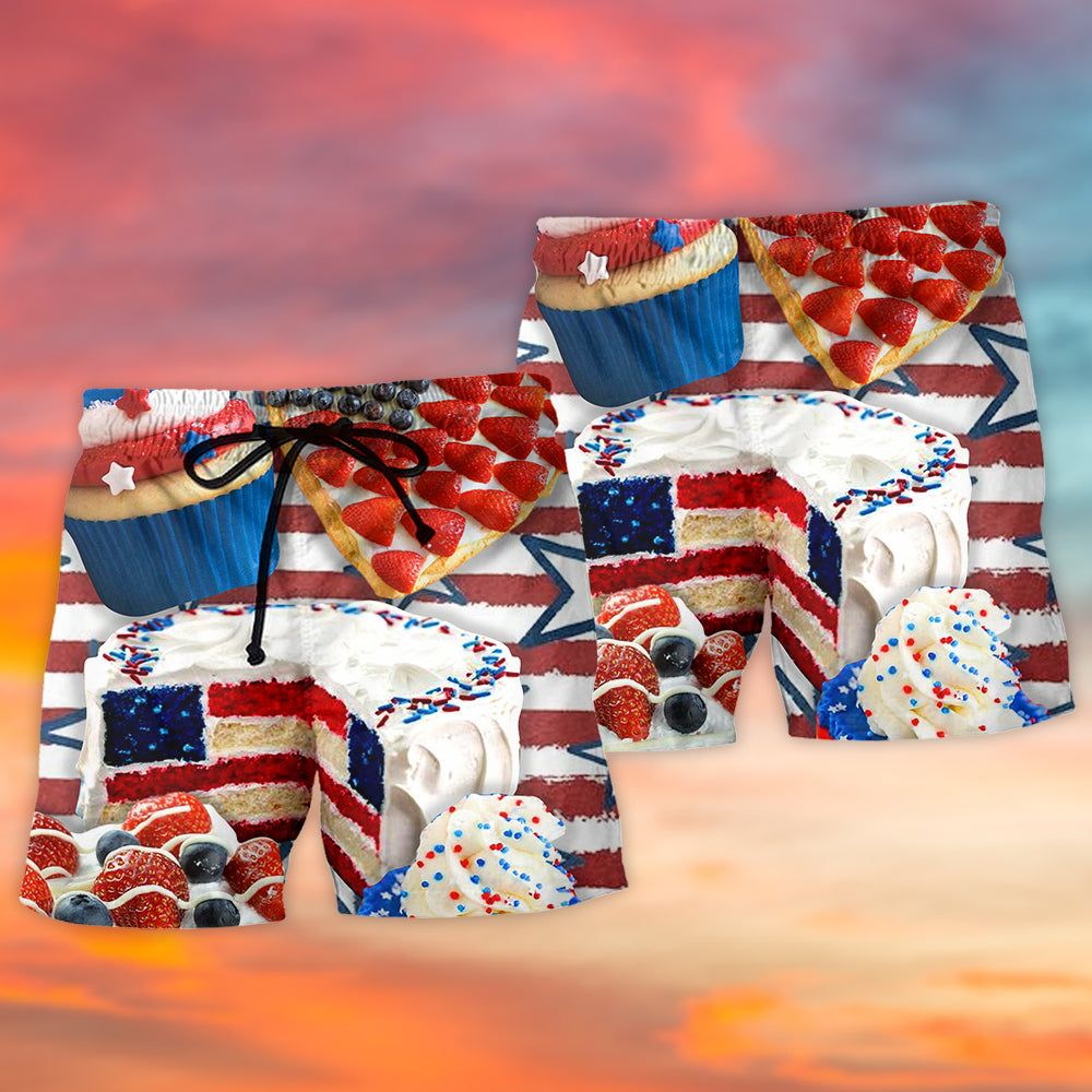 Baking Cake Independence Day Style Trendy Aloha Hawaiian Beach Shorts