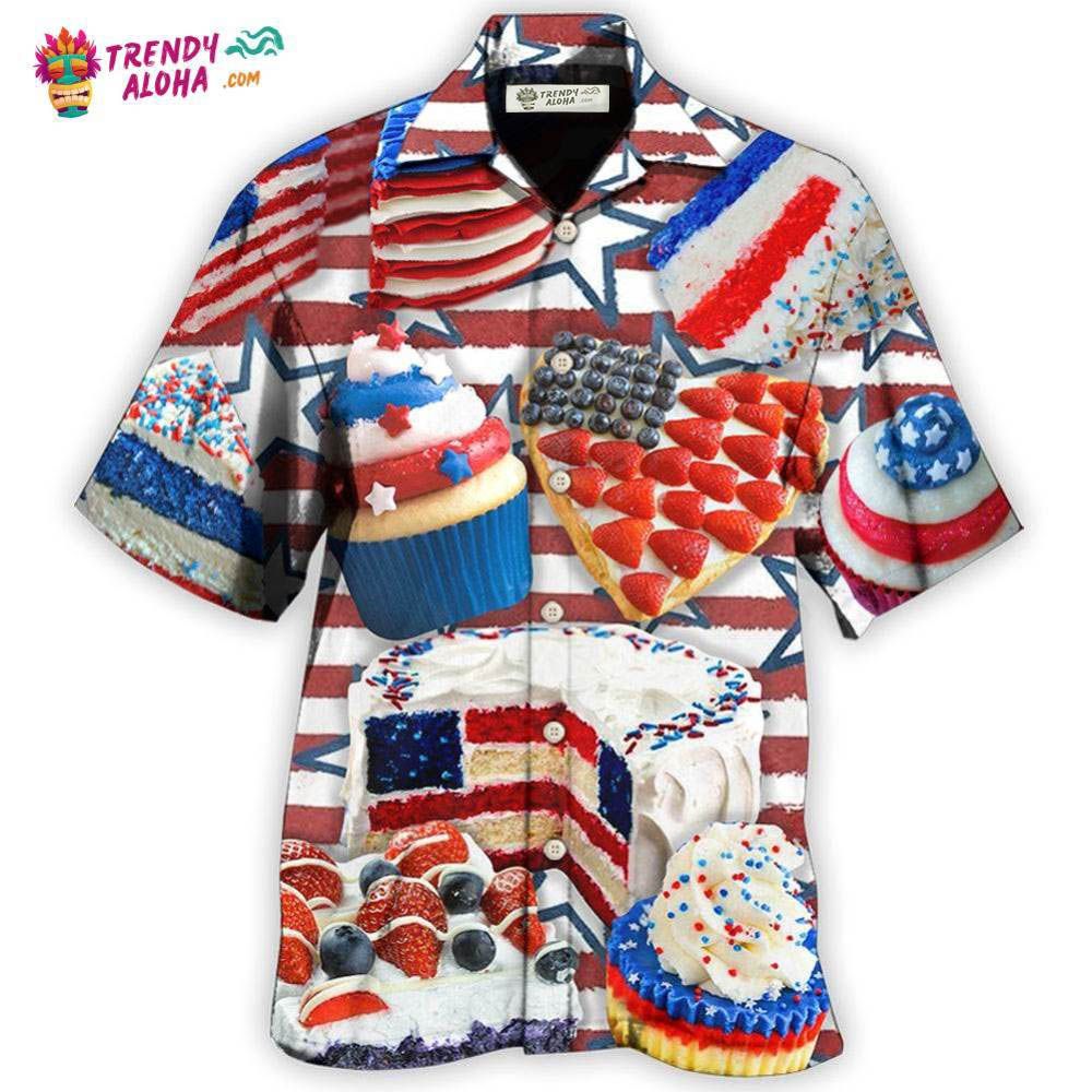Baking Independence Day Cake Style Hawaiian Shirt – Trendy Aloha Baking Independence Day Cake Style Hawaiian Shirt – Trendy Aloha