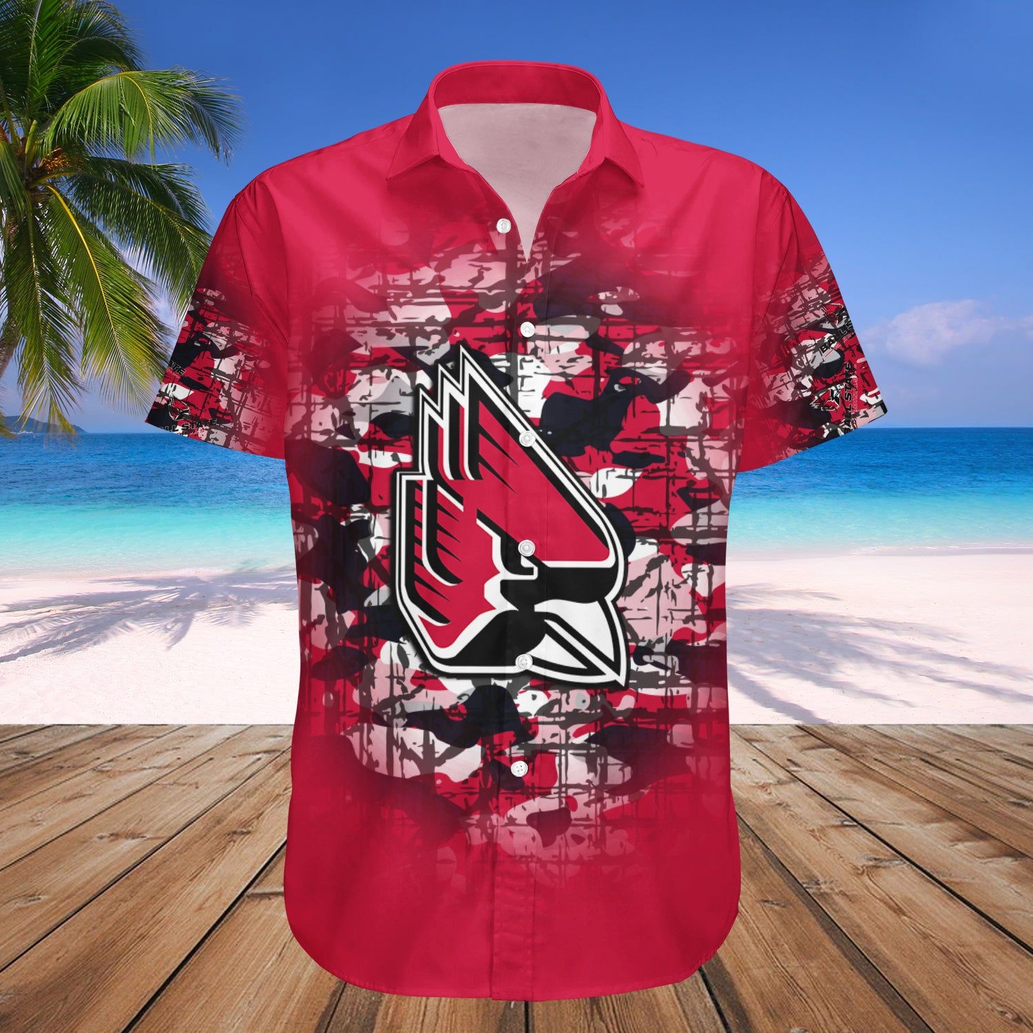 Ball State Cardinals Hawaii Shirt Camouflage Vintage – NCAA
