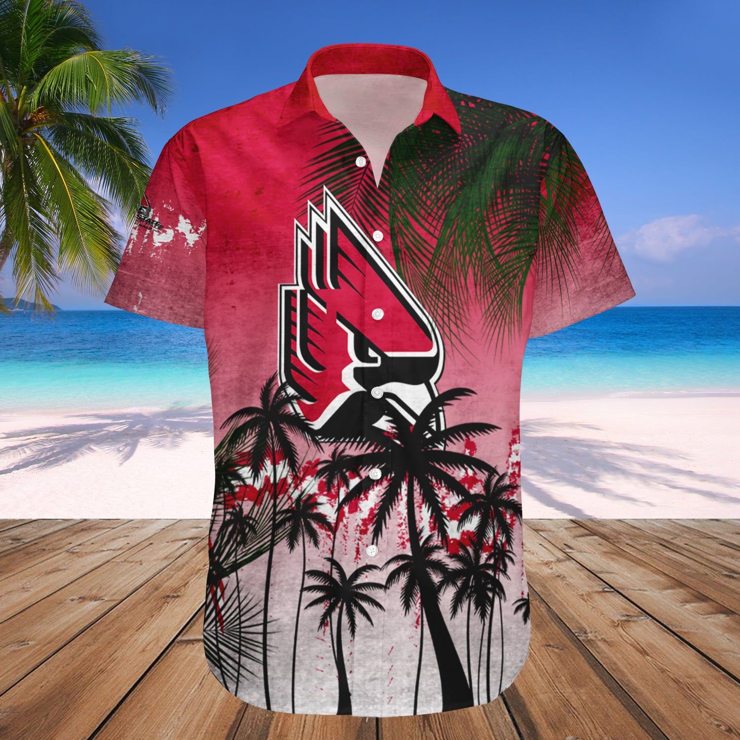 Ball State Cardinals Hawaii Shirt Coconut Tree Tropical Grunge – NCAA