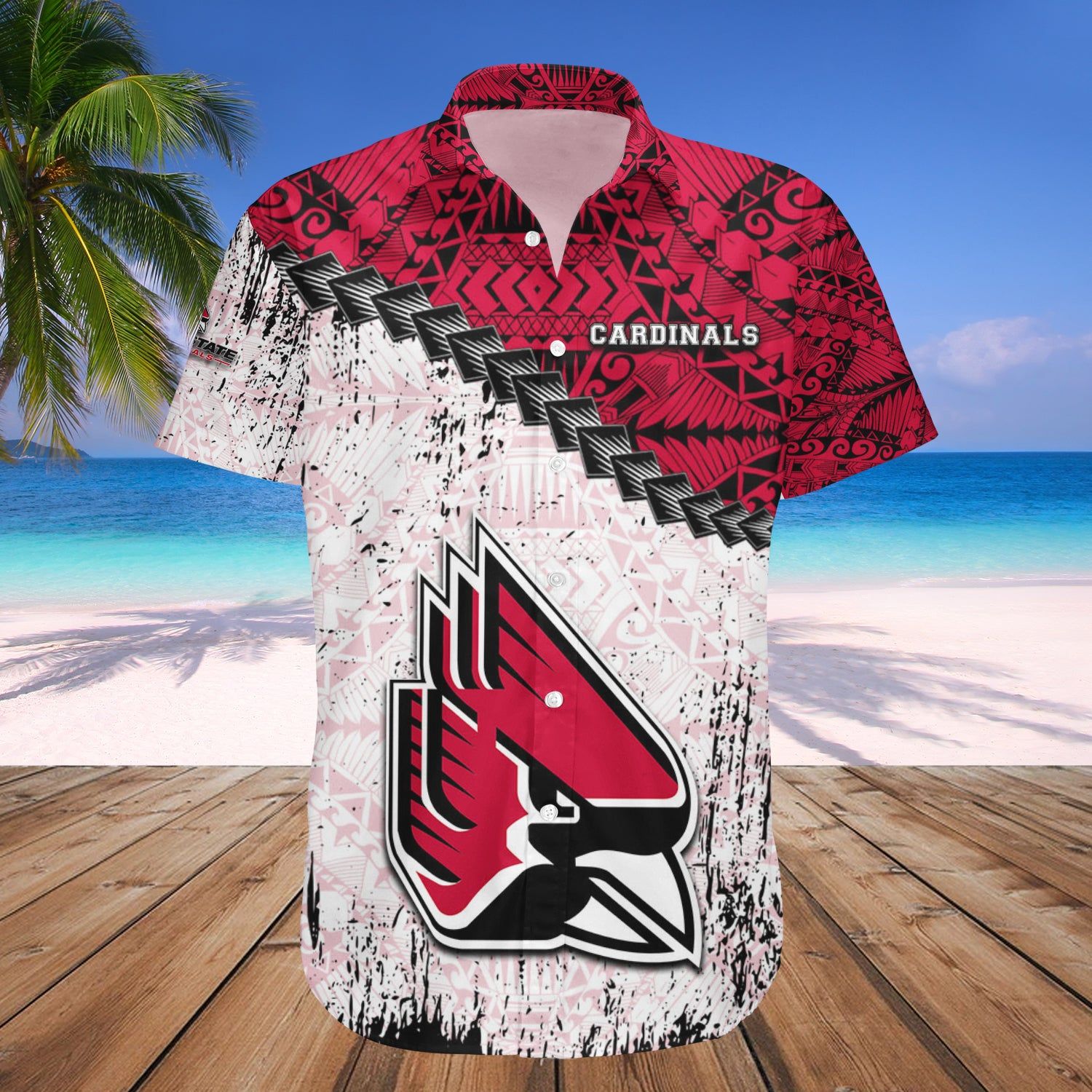 Ball State Cardinals Hawaii Shirt Grunge Polynesian Tattoo – NCAA