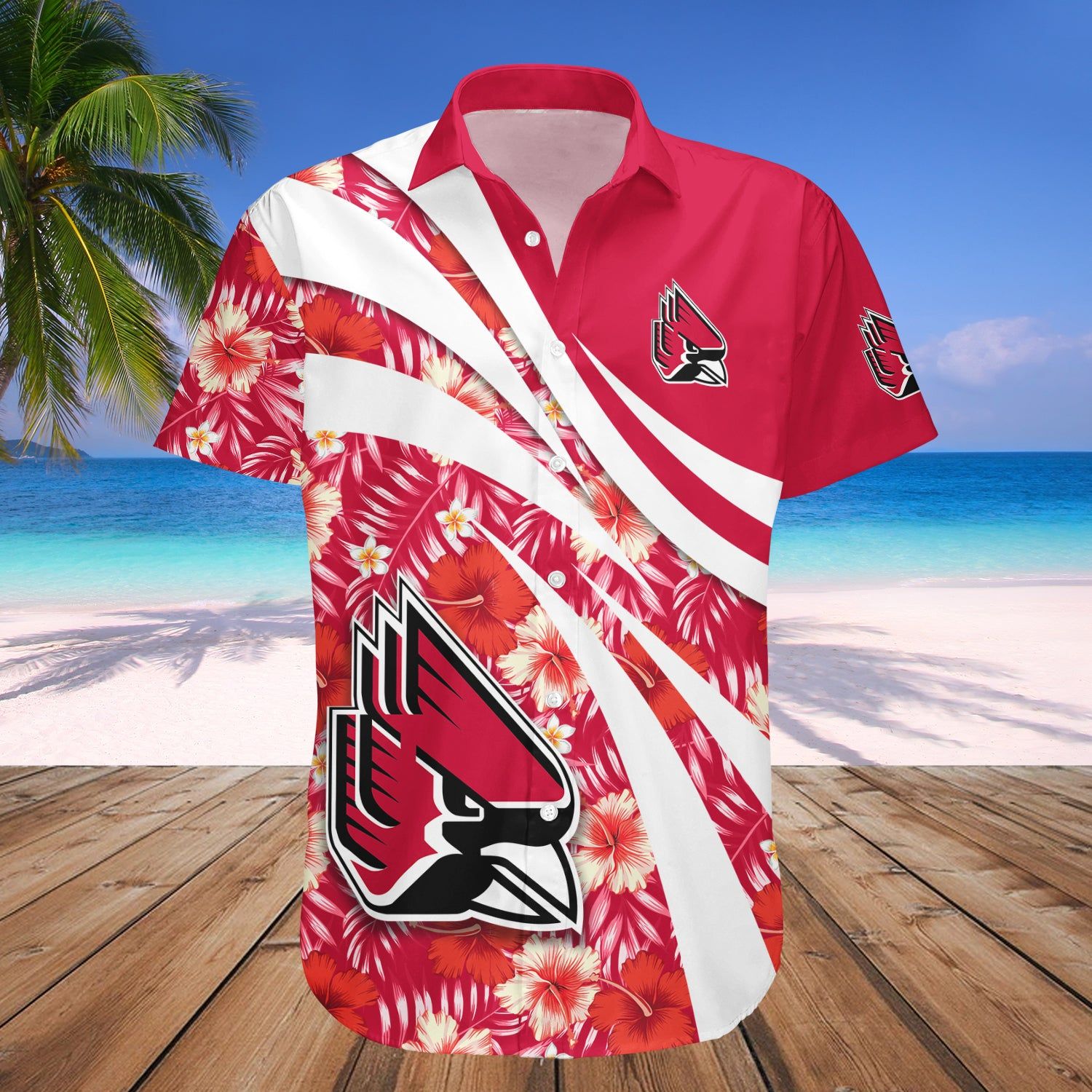 Ball State Cardinals Hawaii Shirt Hibiscus Sport Style – NCAA