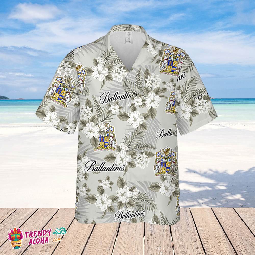 Ballantines Hawaiian Flowers Pattern Shirt, Hawaii Beer Loves Shirt, Summer Hawaii Shirt Beer, Flowers Shirt