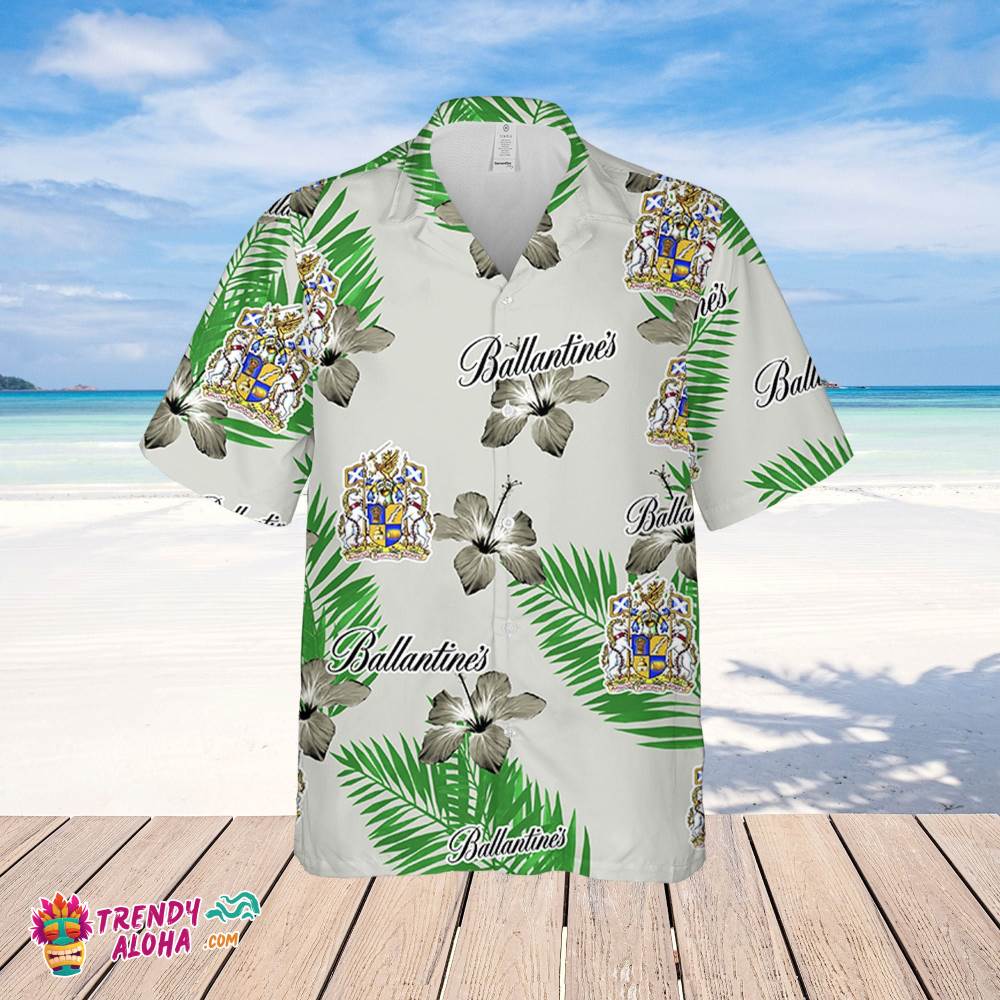 Ballantines Hawaiian Hibiscus Flower Pattern,Tropical Beach Shirt, Hawaiian Flower Shirt, Hawaiian Beer Shirt