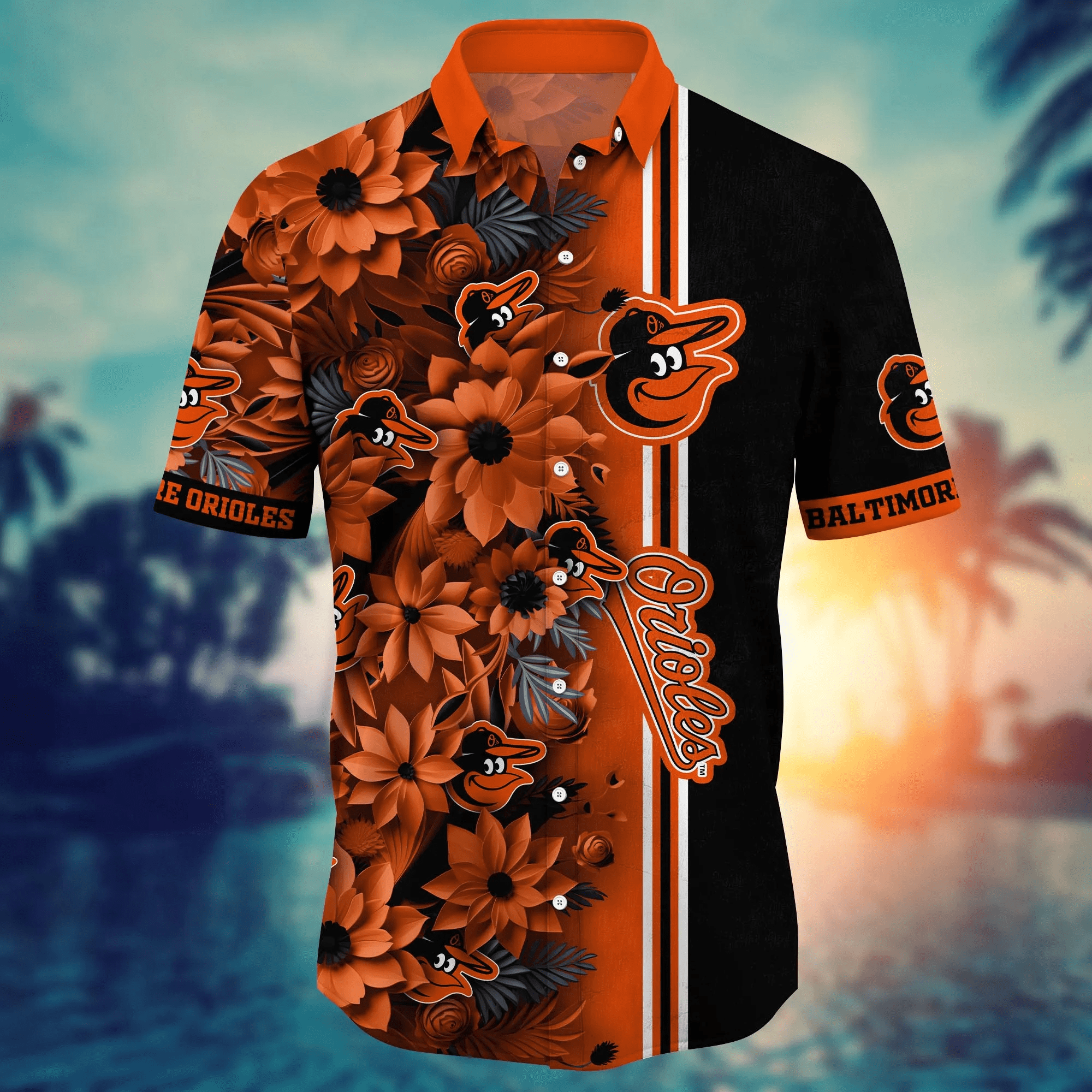 Baltimore Orioles MLB Hawaiian Shirt Custom Sundown Aloha Shirt
