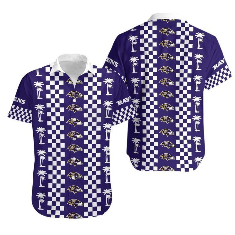 Baltimore Ravens Coconut Trees Hawaii Shirt And Shorts Summer Collection Trendy Aloha