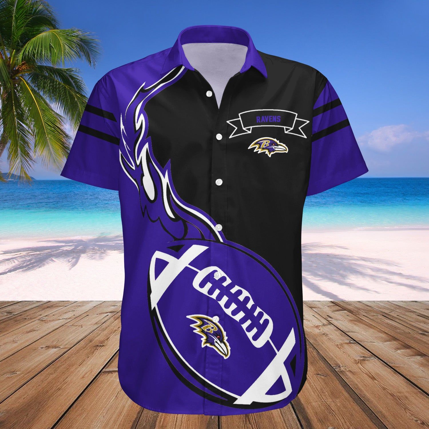 Baltimore Ravens Hawaii Shirt Flame Ball – NFL
