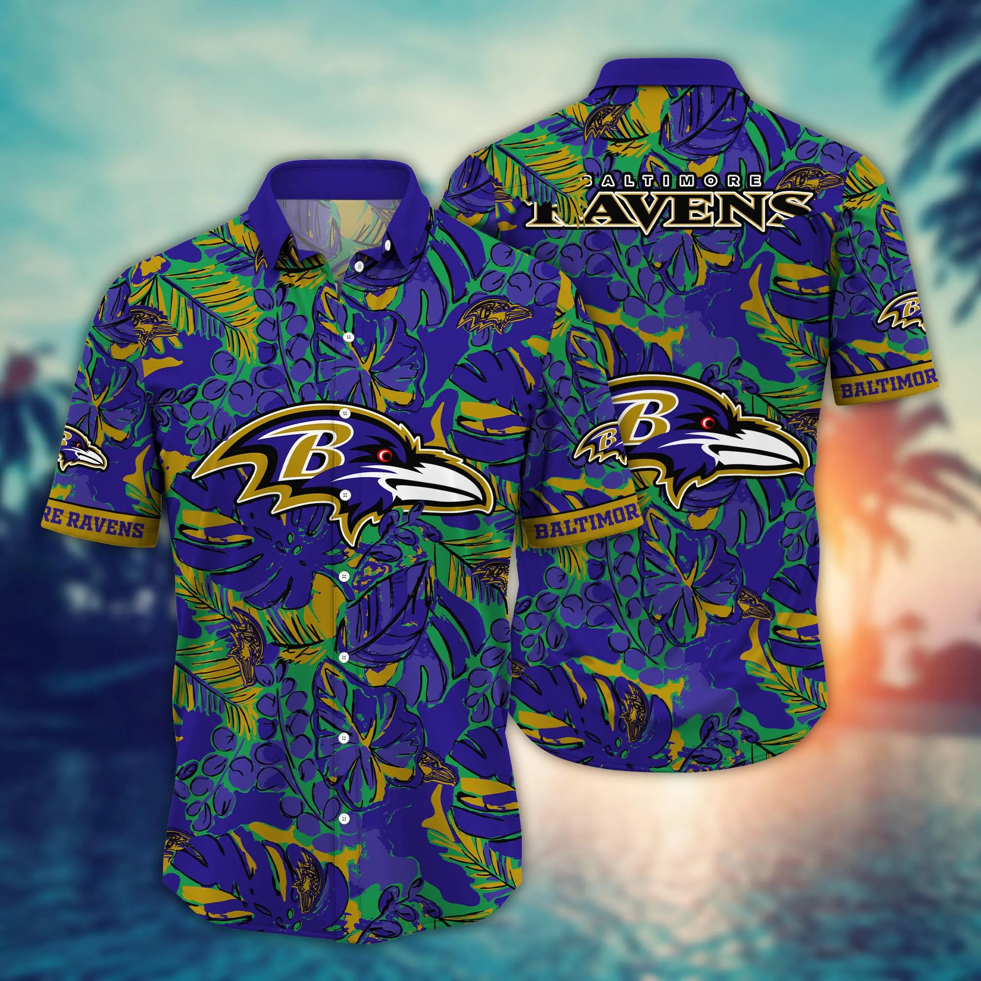 Baltimore Ravens NFL Hawaiian Shirt Travel Aloha Shirt