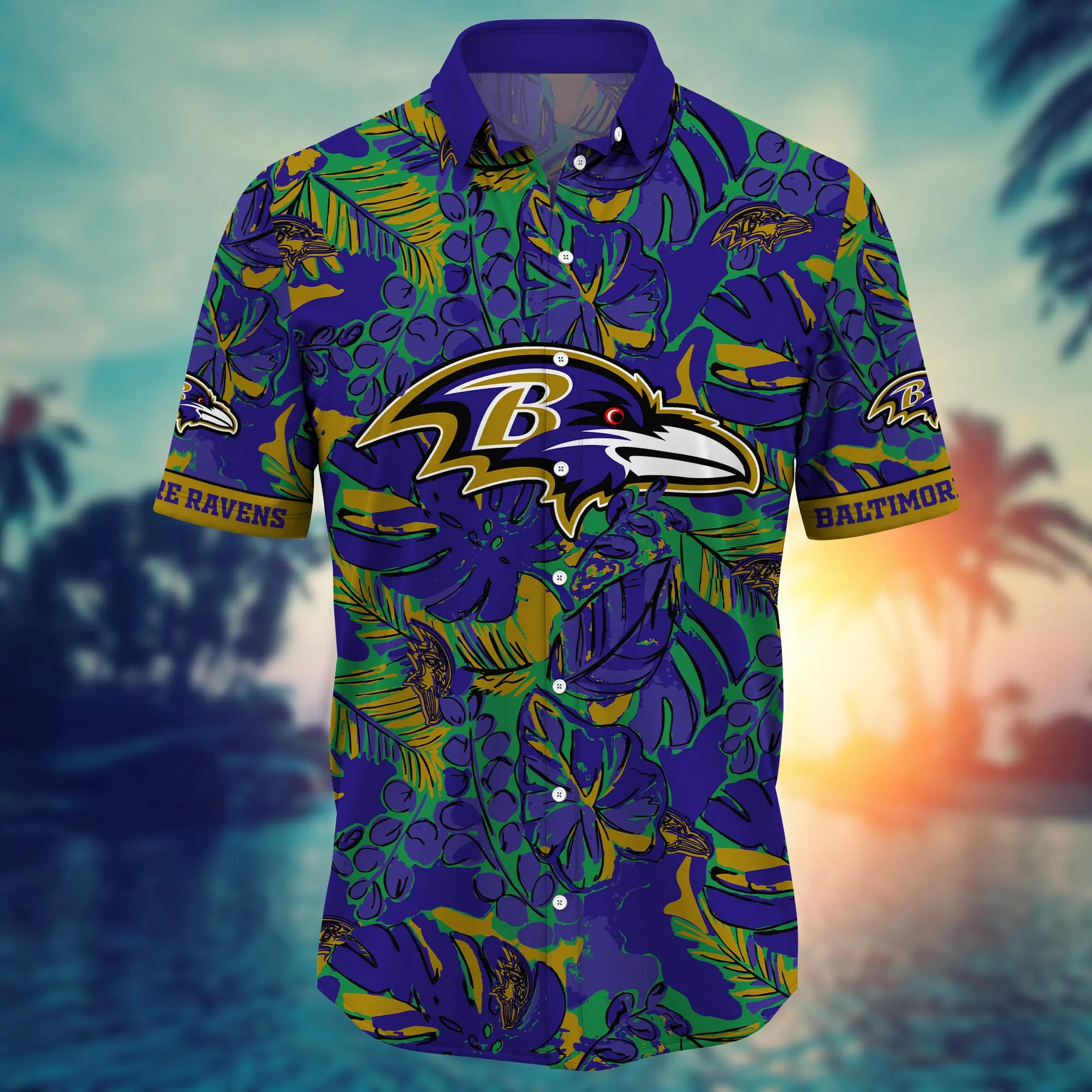 Baltimore Ravens NFL Hawaiian Shirt Travel Aloha Shirt